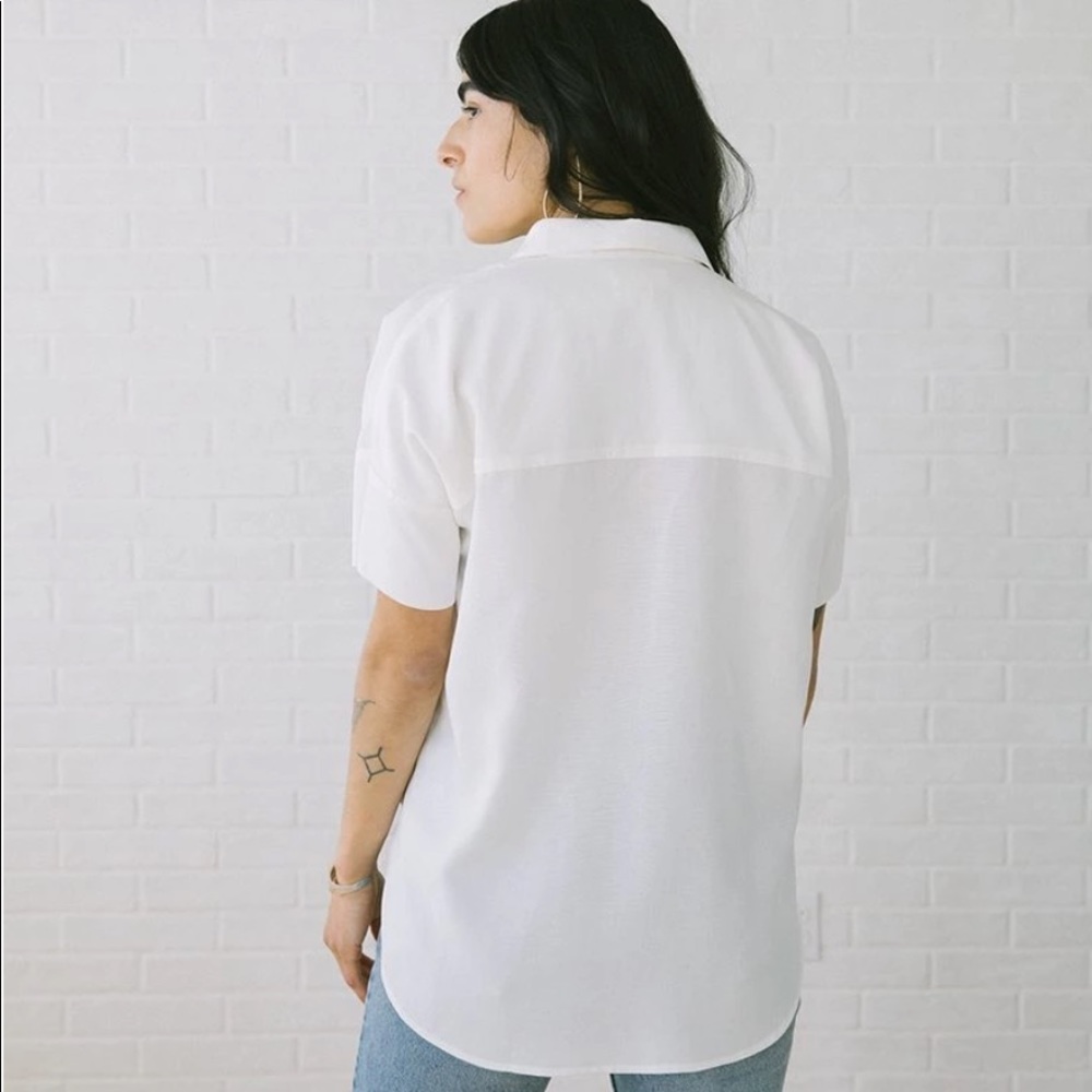 Tradlands Box Top Salt Tencel Linen - Picture 2 of 7